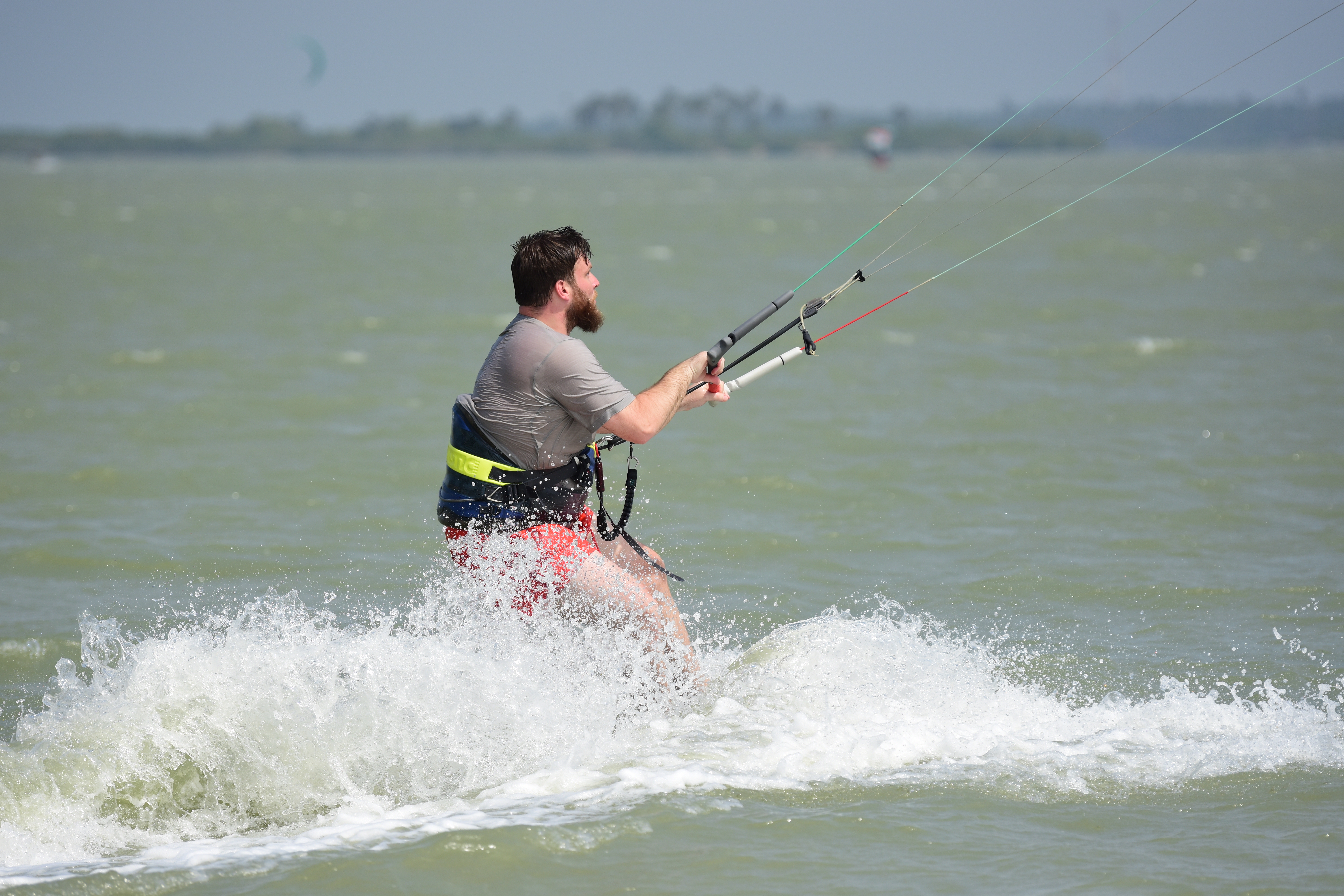 Water start kitesurf coaching in shallow Kalpitiya lagoon