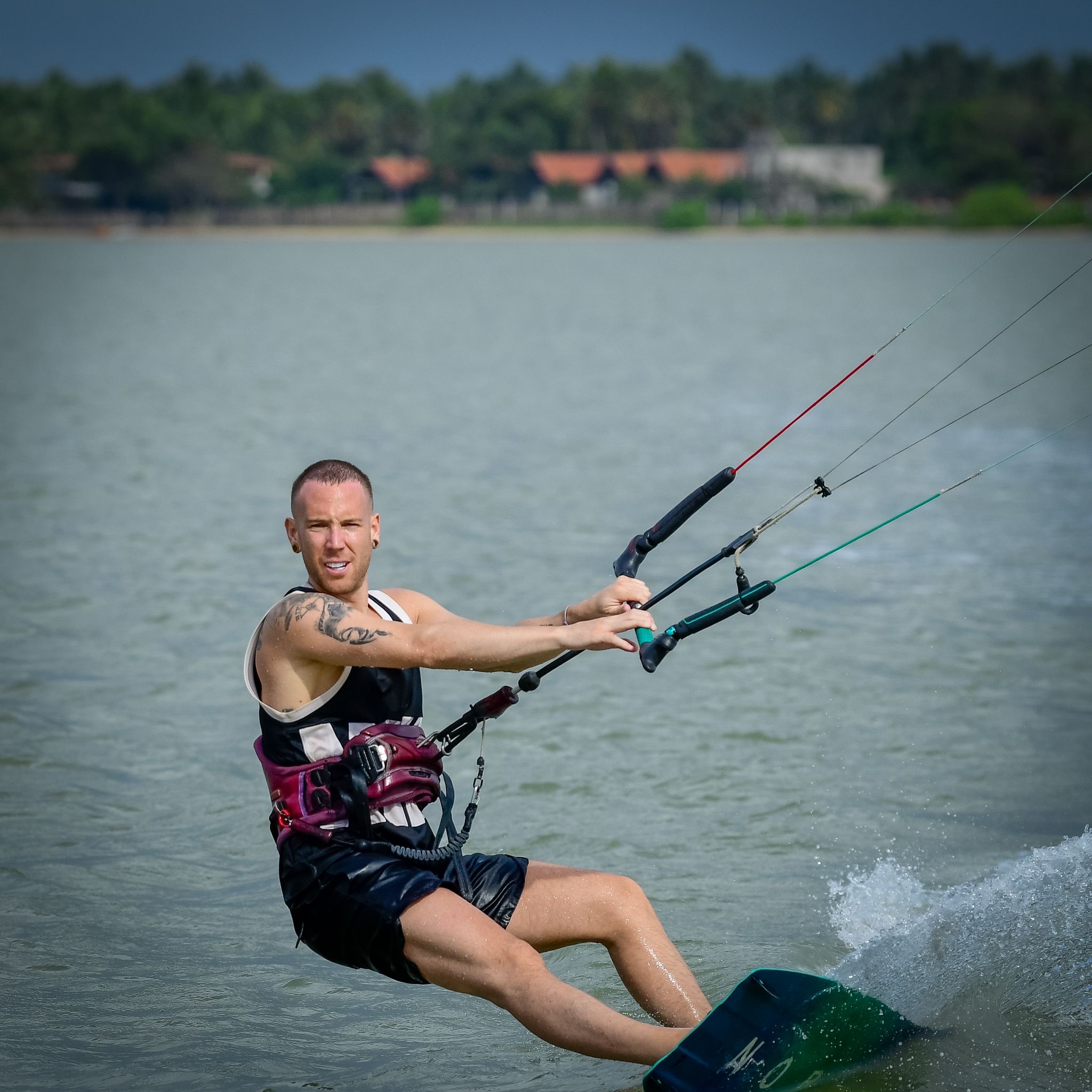 Kitesurfing in Kalpitiya lagoon Sri Lanka