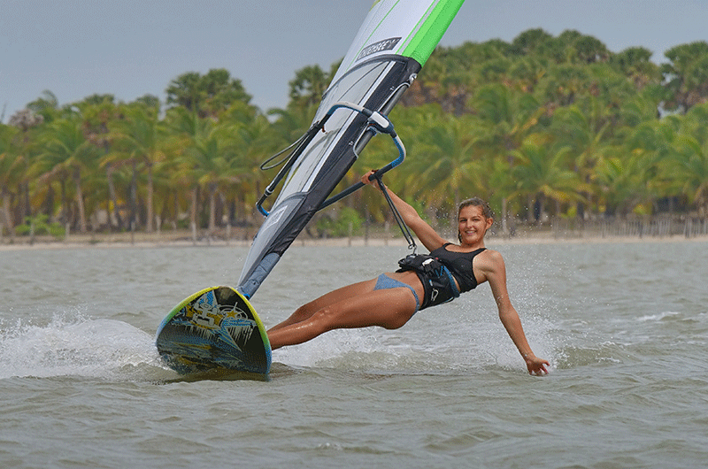 Windsurfing in Kalpitiya lagoon Sri Lanka