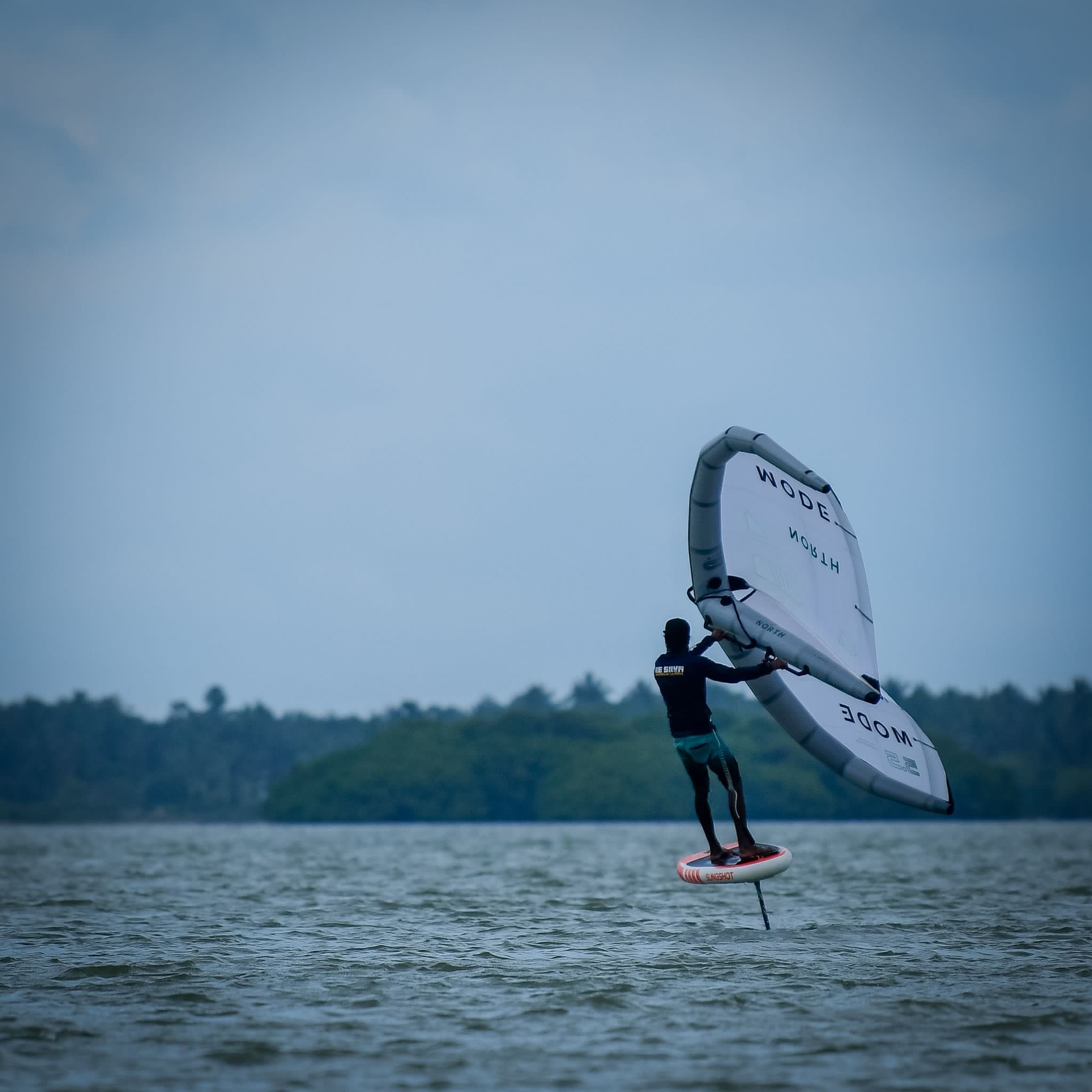 Wing foil coaching session in Kalpitiya lagoon